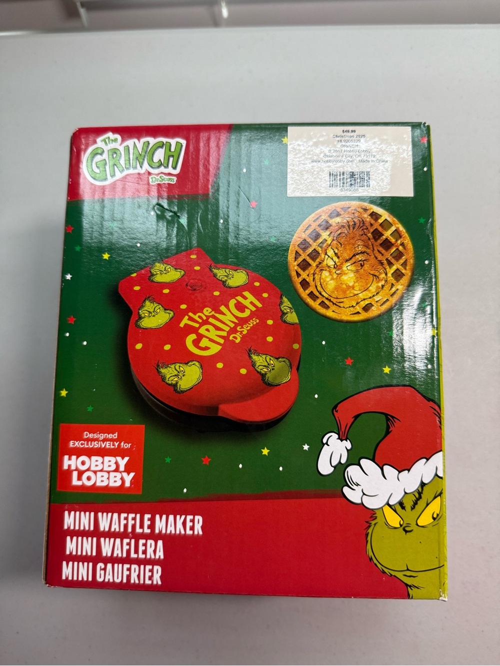 The Grinch Red Mini Waffle Maker by Dr. Seuss